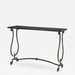 Gilbert Poillerat Gilbert Poillerat documented wrought iron and marble top console - 949014