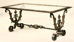 Gilbert Poillerat Gilbert Poillerat forged iron and bronze coffee table - 3128063