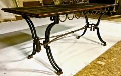 Gilbert Poillerat Gilbert Poillerat gold leaf wrought iron large coffee table - 2346941