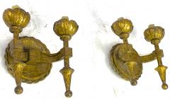 Gilbert Poillerat Gilbert Poillerat pair of gold leaf patinated wrought iron sconces - 1754504