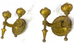 Gilbert Poillerat Gilbert Poillerat pair of gold leaf patinated wrought iron sconces - 1754505