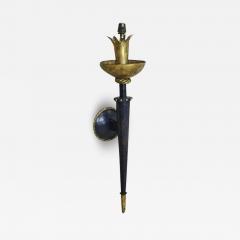 Gilbert Poillerat Gilbert Poillerat single large torch sconce - 3697123