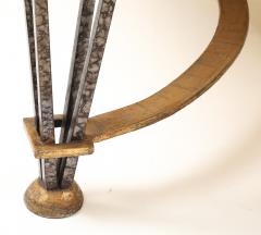 Gilbert Poillerat Inlaid Travertine Coffee Table in the style of Gilbert Poillerat France 1980 - 4508870