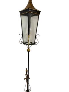 Gilbert Poillerat LARGE ITALIAN GOLD BLACK ARROW LANTERN SCONCE MANNER OF GILBERT POILLERAT - 4488118