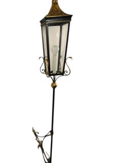 Gilbert Poillerat LARGE ITALIAN GOLD BLACK ARROW LANTERN SCONCE MANNER OF GILBERT POILLERAT - 4488119