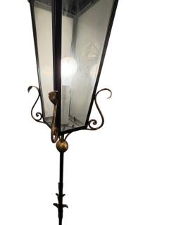 Gilbert Poillerat LARGE ITALIAN GOLD BLACK ARROW LANTERN SCONCE MANNER OF GILBERT POILLERAT - 4488127