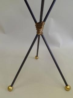Gilbert Poillerat Large French Modern Neoclassical Gilt Iron Side Tables Style of Poillerat Pair - 1657753