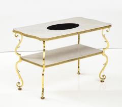 Gilbert Poillerat Marble and Gilded Bronze End Table by Gilbert Poillerat France c 1950 - 2950609
