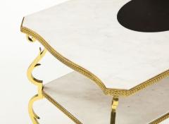 Gilbert Poillerat Marble and Gilded Bronze End Table by Gilbert Poillerat France c 1950 - 2950611