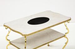 Gilbert Poillerat Marble and Gilded Bronze End Table by Gilbert Poillerat France c 1950 - 2950612