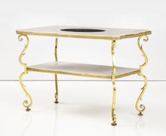 Gilbert Poillerat Marble and Gilded Bronze End Table by Gilbert Poillerat France c 1950 - 2950616