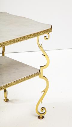 Gilbert Poillerat Marble and Gilded Bronze End Table by Gilbert Poillerat France c 1950 - 2950617