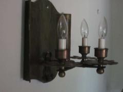 Gilbert Poillerat Pair of French Mid Century Modern Copper Iron Sconces Gilbert Poillerat 1940 - 1819598