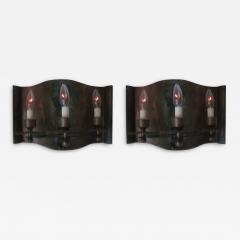 Gilbert Poillerat Pair of French Mid Century Modern Copper Iron Sconces Gilbert Poillerat 1940 - 1821687