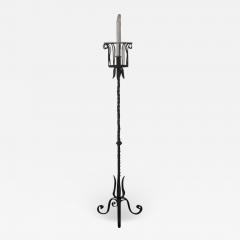 Gilbert Poillerat Pair of French Wrought Iron Floor Lamps Torchieres Attr to Gilbert Poillerat - 1791351