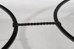 Gilbert Poillerat Travertine Coffee Table in the manner of Gilbert Poillerat Europe ca 1980s - 4452453