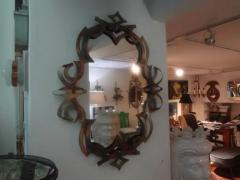 Gilbert Poillerat Vintage Patinated Metal Ribbon Mirror - 3649816