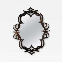Gilbert Poillerat Vintage Patinated Metal Ribbon Mirror - 3655181