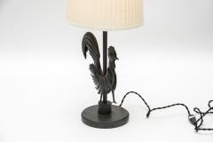 Gilbert Poillerat Wrought Iron rooster table lamp in the style of Gilbert Poillerat - 1310036