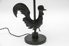 Gilbert Poillerat Wrought Iron rooster table lamp in the style of Gilbert Poillerat - 1310037
