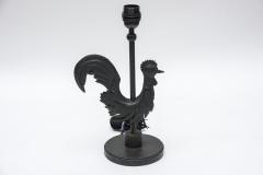 Gilbert Poillerat Wrought Iron rooster table lamp in the style of Gilbert Poillerat - 1310038