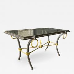 Gilbert Poillerat style vintage sturdy extreme quality wrought iron coffee table - 2625398