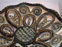 Gilbert Portanier Vallauris Green Gold Decorative Ceramic Bowl - 34614