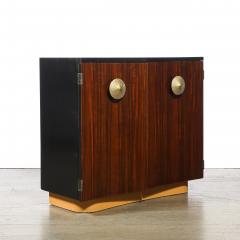 Gilbert Rohde Art Deco Brass Pulls Leather Wrapped Base Paldao Wood Cabinet by Gilbert Rohde - 4622796