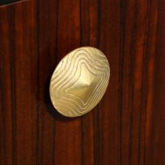 Gilbert Rohde Art Deco Brass Pulls Leather Wrapped Base Paldao Wood Cabinet by Gilbert Rohde - 4622799