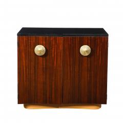Gilbert Rohde Art Deco Brass Pulls Leather Wrapped Base Paldao Wood Cabinet by Gilbert Rohde - 4622812