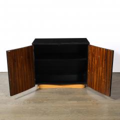 Gilbert Rohde Art Deco Brass Pulls Leather Wrapped Base Paldao Wood Cabinet by Gilbert Rohde - 4622813