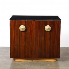 Gilbert Rohde Art Deco Brass Pulls Leather Wrapped Base Paldao Wood Cabinet by Gilbert Rohde - 4622837