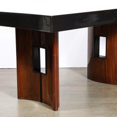 Gilbert Rohde Art Deco Dining Table in Book Matched Walnut and Lacquer Custom by Gilbert Rohde - 3976191