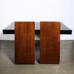 Gilbert Rohde Art Deco Dining Table in Book Matched Walnut and Lacquer Custom by Gilbert Rohde - 3976197