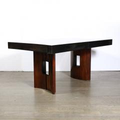 Gilbert Rohde Art Deco Dining Table in Book Matched Walnut and Lacquer Custom by Gilbert Rohde - 3976288