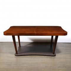 Gilbert Rohde Art Deco Extendable Paldao Series Walnut Leather Dining Table by Gilbert Rohde - 4744567