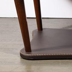 Gilbert Rohde Art Deco Extendable Paldao Series Walnut Leather Dining Table by Gilbert Rohde - 4744592
