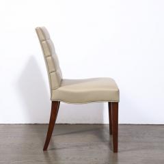 Gilbert Rohde Art Deco Gilbert Rohde Chair in Holly Hunt Leather w Tufted Back Walnut Legs - 3197630