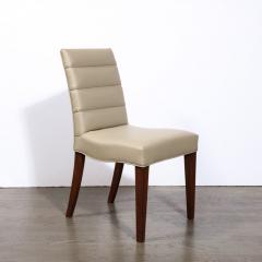 Gilbert Rohde Art Deco Gilbert Rohde Chair in Holly Hunt Leather w Tufted Back Walnut Legs - 3197717