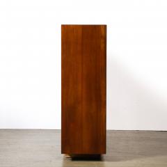Gilbert Rohde Art Deco Walnut Cabinet with Lucite Pulls Glass Front by Gilbert Rohde - 4622426