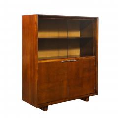 Gilbert Rohde Art Deco Walnut Cabinet with Lucite Pulls Glass Front by Gilbert Rohde - 4622428