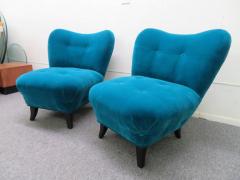 Gilbert Rohde Excellent Pair of Gilbert Rohde Style Mohair Slipper Chairs Mid Century Modern - 1684840