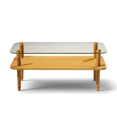 Gilbert Rohde Gilbert Rhode Style Mid Century Walnut and Glass Coffee Table - 4756510