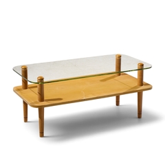 Gilbert Rohde Gilbert Rhode Style Mid Century Walnut and Glass Coffee Table - 4756515