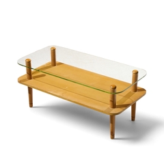 Gilbert Rohde Gilbert Rhode Style Mid Century Walnut and Glass Coffee Table - 4756516