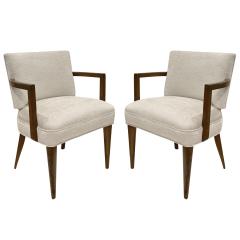 Gilbert Rohde Gilbert Rohde Elegant Set of 8 Newly Upholstered Dining Chairs 1940s - 2969554