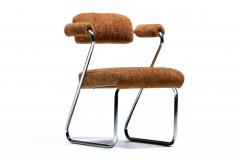 Gilbert Rohde Gilbert Rohde Set of 4 Chrome Art Deco Dining Chairs in Soft New Chestnut Fabric - 4522879