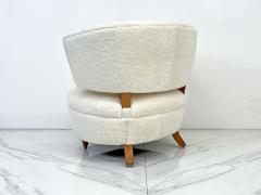 Gilbert Rohde Gilbert Rohde Slipper Tub Lounge Chair 1940s in Shearling and Leather - 3889535