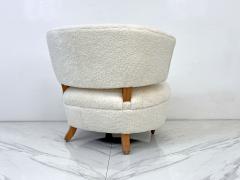 Gilbert Rohde Gilbert Rohde Slipper Tub Lounge Chair 1940s in Shearling and Leather - 3889536