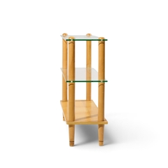 Gilbert Rohde Gilbert Rohde Style Mid Century Glass and Walnut Console Table - 4756268